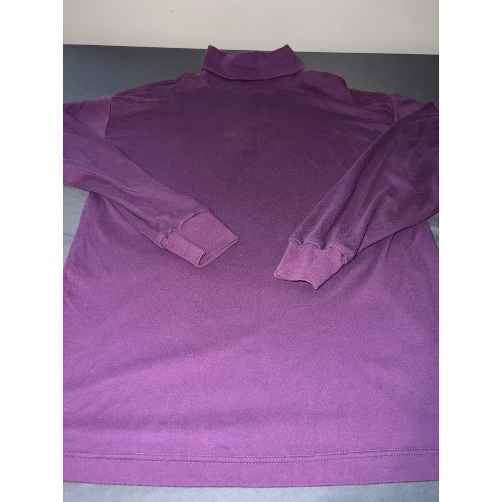 Ivy Club Turtleneck Top Women Large Purple Excellent Long Sleeve Solid Mock Neck - Picture 2 of 5